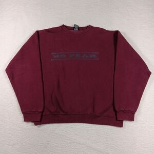 Vintage 90s No Fear Sweatshirt Mens Large Red Crewneck Spellout Graphic